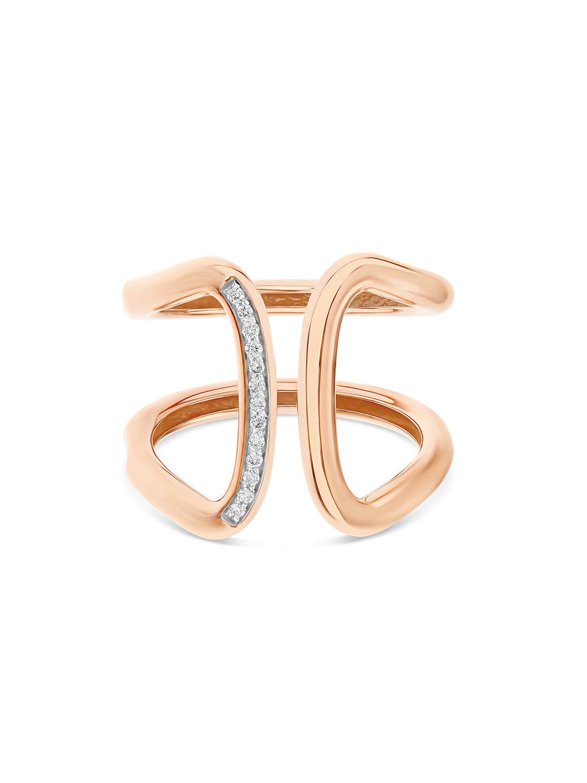 "Libera" rose gold and diamonds design band ring