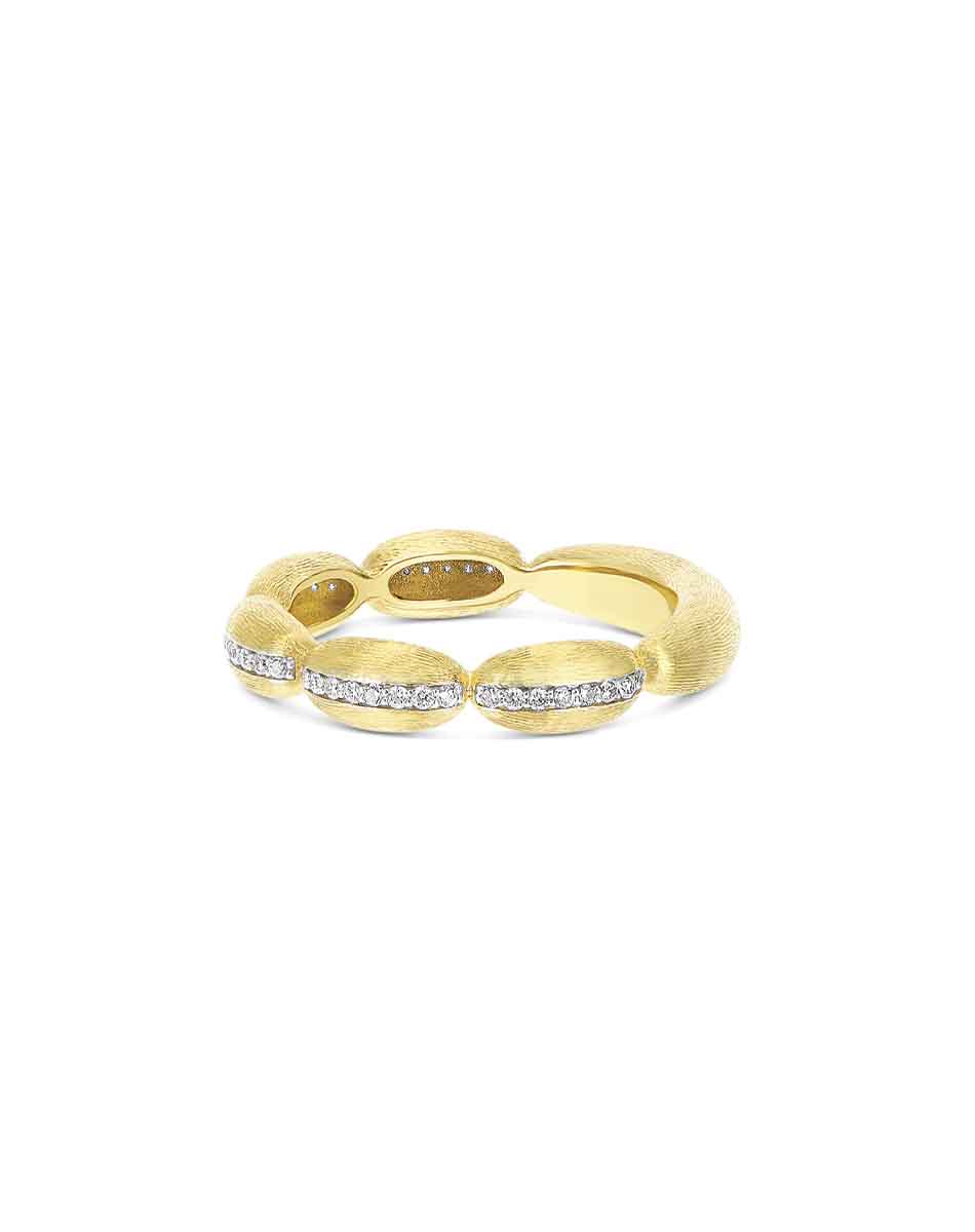 "Diva" gold boules and diamonds ring