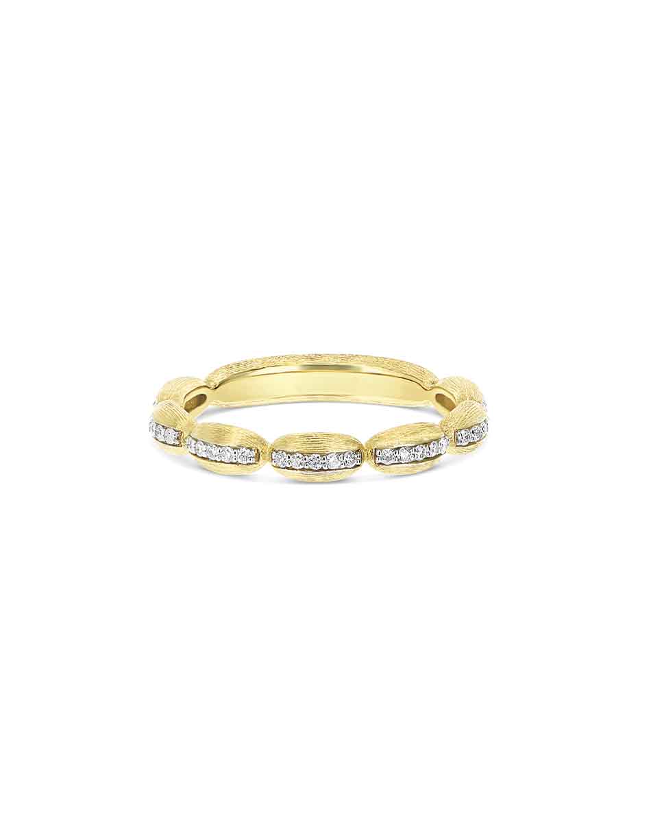 "Diva" gold boules and diamonds ring