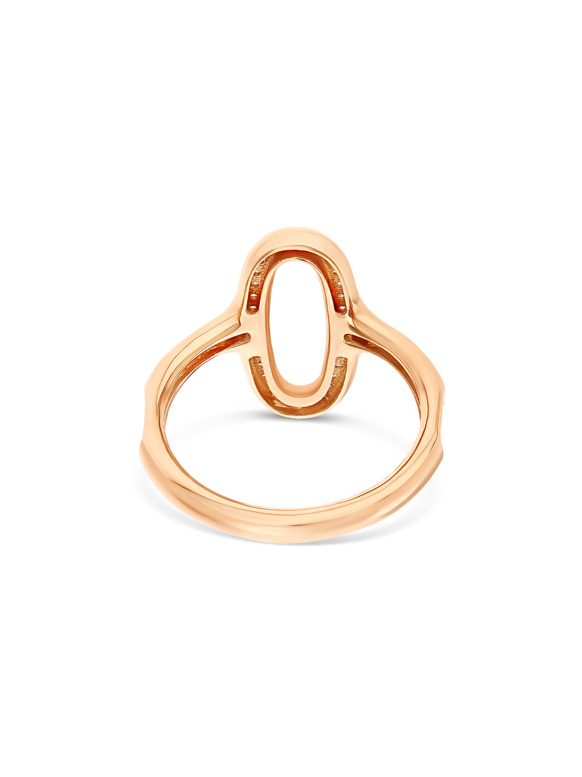 Ring “Libera” mit ovalem Element aus Roségold und Diamanten (klein)