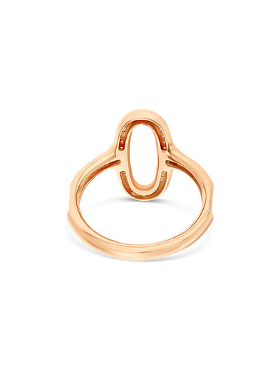 Libera rose gold and diamonds oval signet ring