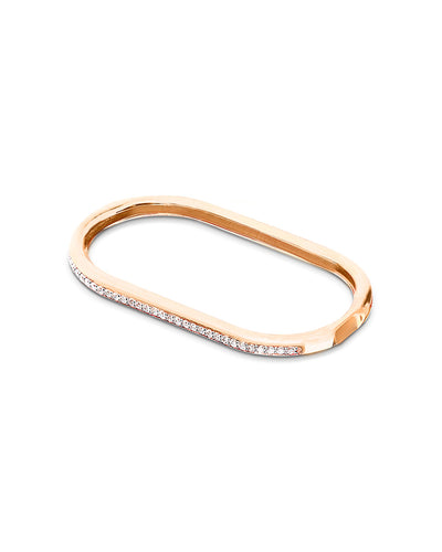 "libera" rose gold and diamonds two fingers ring 