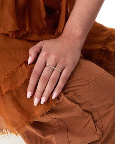 "libera" rose gold and diamonds two fingers ring 