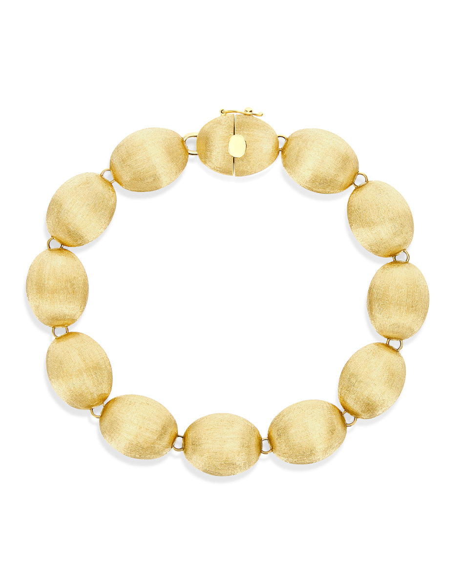 Rosolio “Muse” double-sided beaded bracelet in engraved gold, strawberry quartz and rock crystal (small)