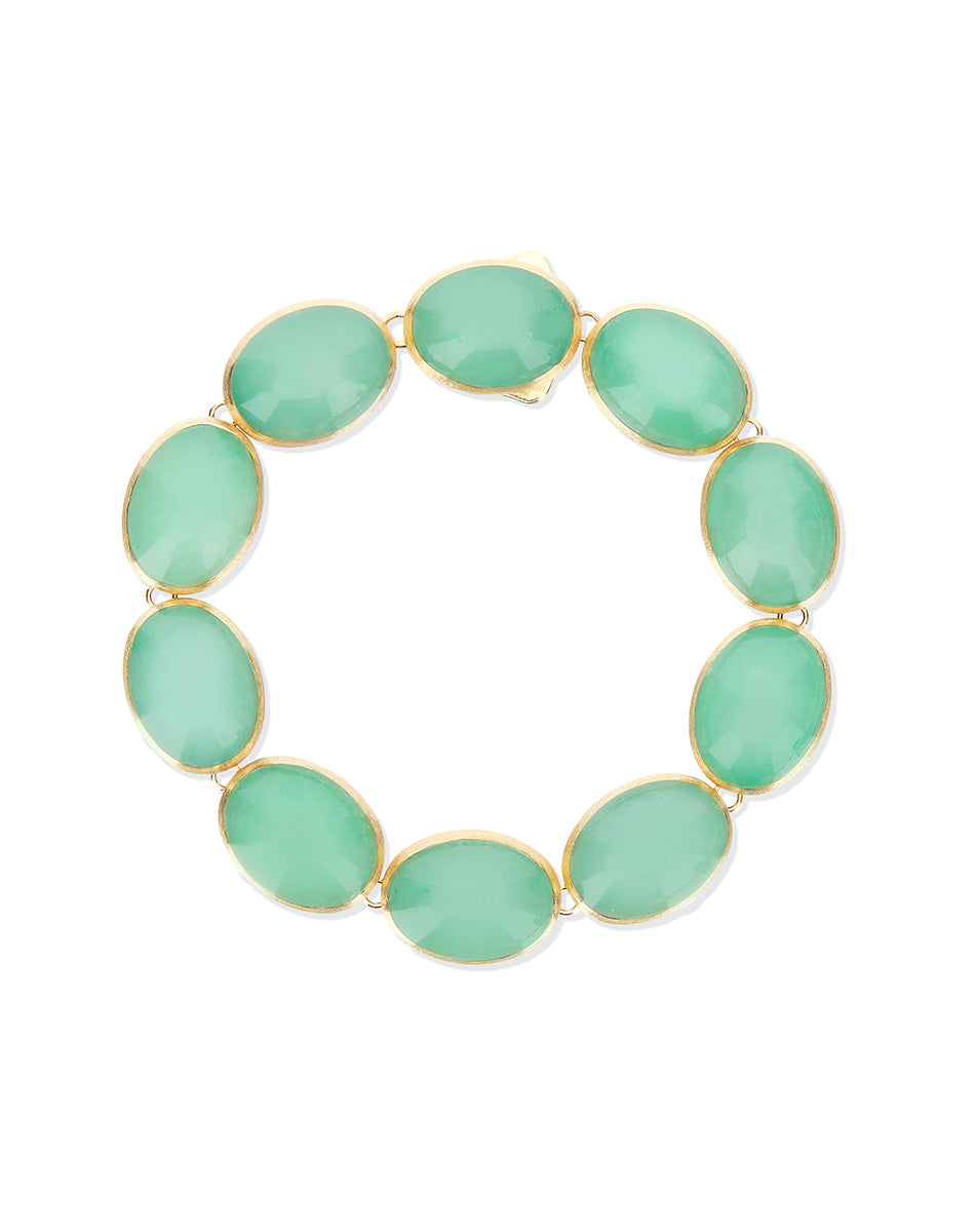 Lattementa “Muse” double-sided beaded bracelet in engraved gold, jadeite and rock crystal (medium)