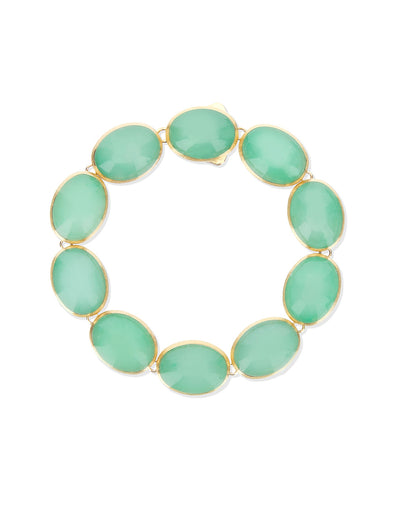Lattementa “Muse” double-sided beaded bracelet in engraved gold, jadeite and rock crystal (medium)