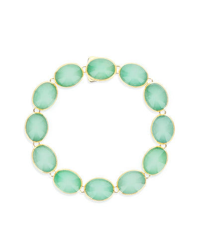 Lattementa “Muse” double-sided beaded bracelet in engraved gold, jadeite and rock crystal (small)