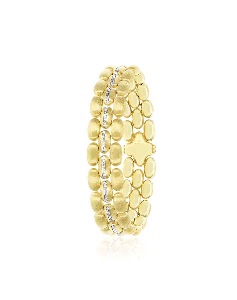 "Diva" gold and diamonds statement bracelet