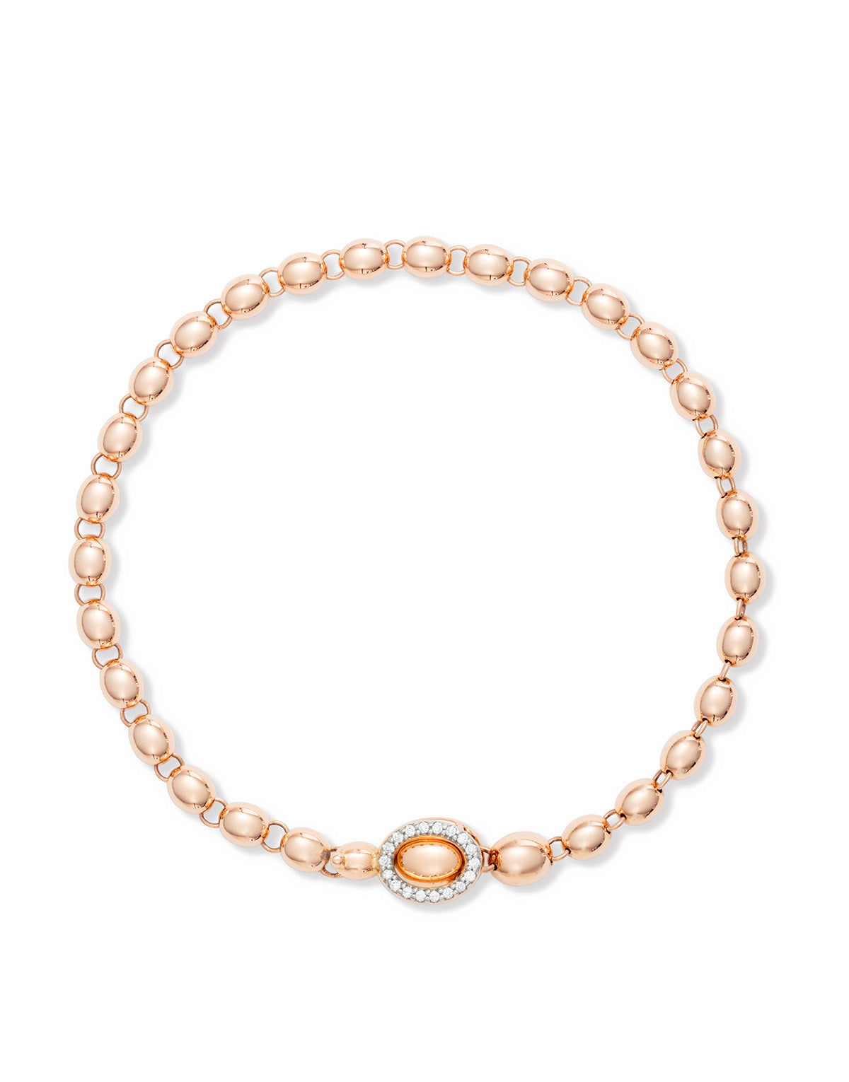 Bracciale "IVY" slim in oro rosa e diamanti