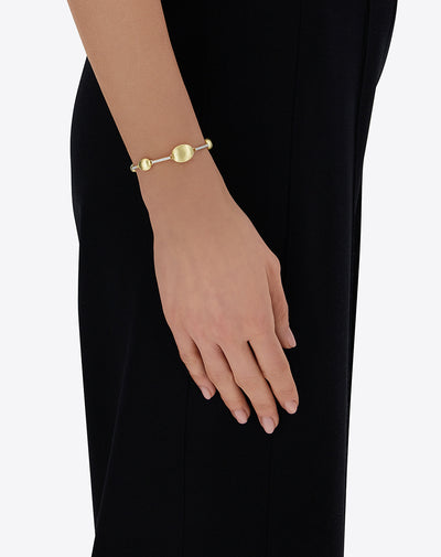 Bracciale "ARIA" con boules in oro e barrette di diamanti