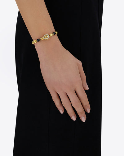 Bracciale IVY "MYSTERY BLACK" con boules in oro, diamanti e onice nero