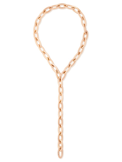 "libera icon" statement rose gold necklace chain