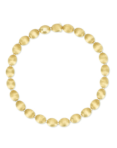 Dolcevita “Muse” beaded choker necklace in engraved gold, mother-of-pearl and rock crystal (small)