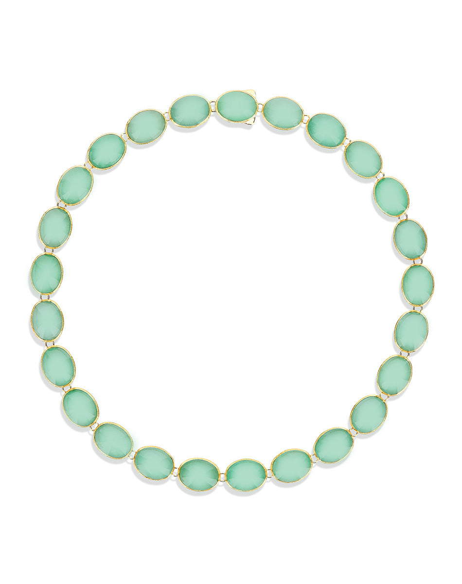 Lattementa “Muse” double-sided beaded choker in engraved gold, jadeite and rock crystal (Small)