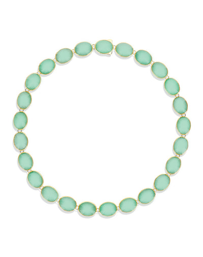 Lattementa “Muse” double-sided beaded choker in engraved gold, jadeite and rock crystal (Small)