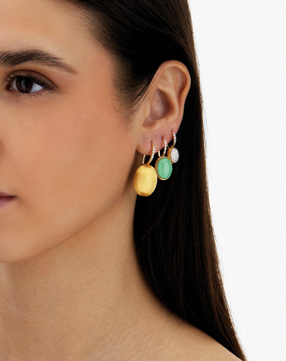 BOULES」CILIEGINEピアス LATTEMENTA：彫入りゴールド、ダイヤモンド