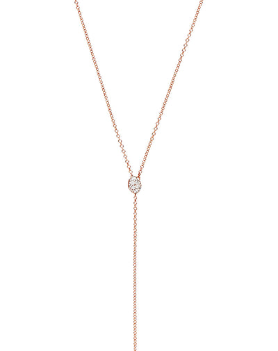 Collana "CANDLE" pendente con ciondolo in oro rosa e diamanti