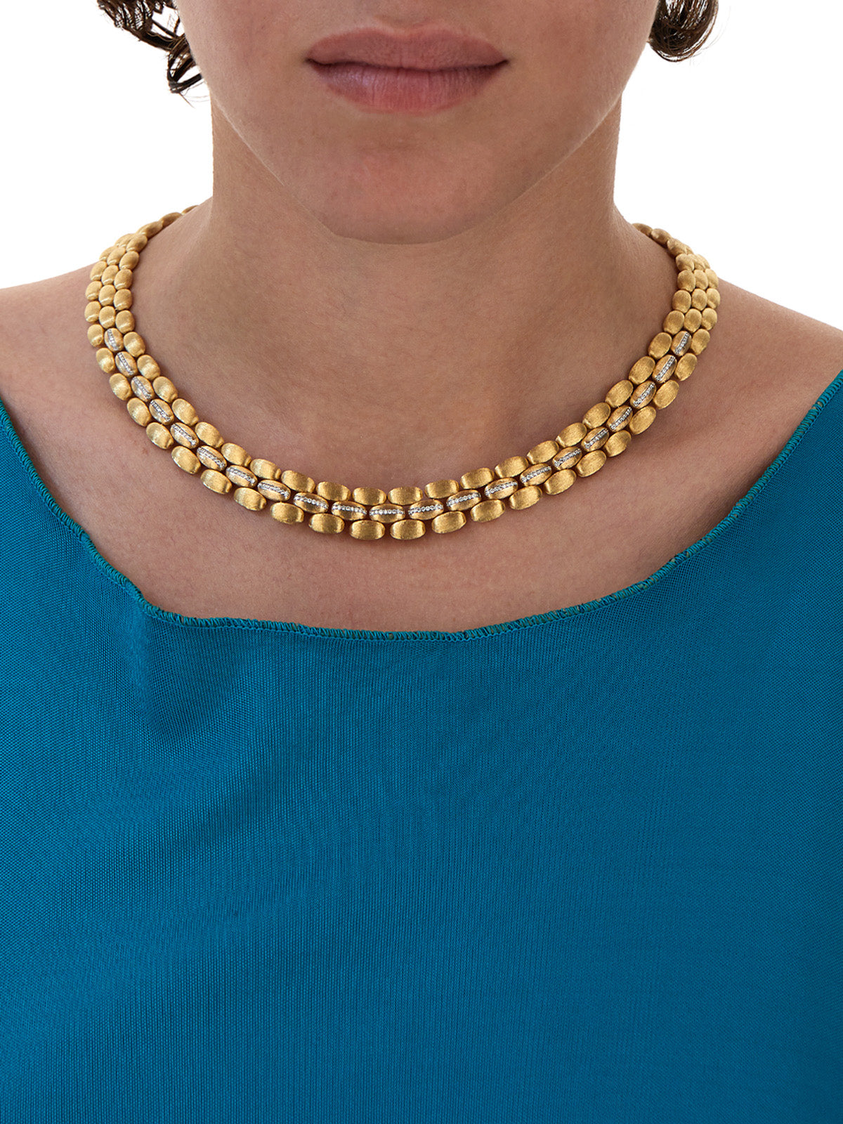 "Diva" gold and diamonds statement necklace