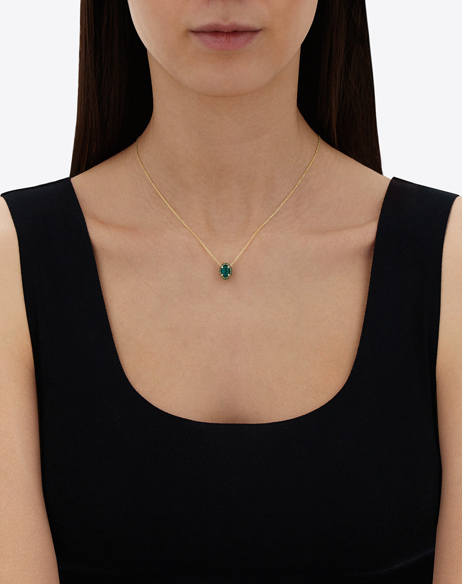 "REVERSE" GOLD, SAPPHIRE, TSAVORITE, AMETHYST, GREEN LABRADORITE AND ROCK CRYSTAL DOUBLE-FACE NECKLACE
