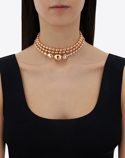 "ivy" rose gold boules and diamonds iconic convertible necklace (long)