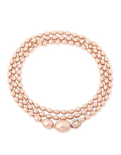 "ivy" rose gold boules and diamonds iconic convertible necklace (long)