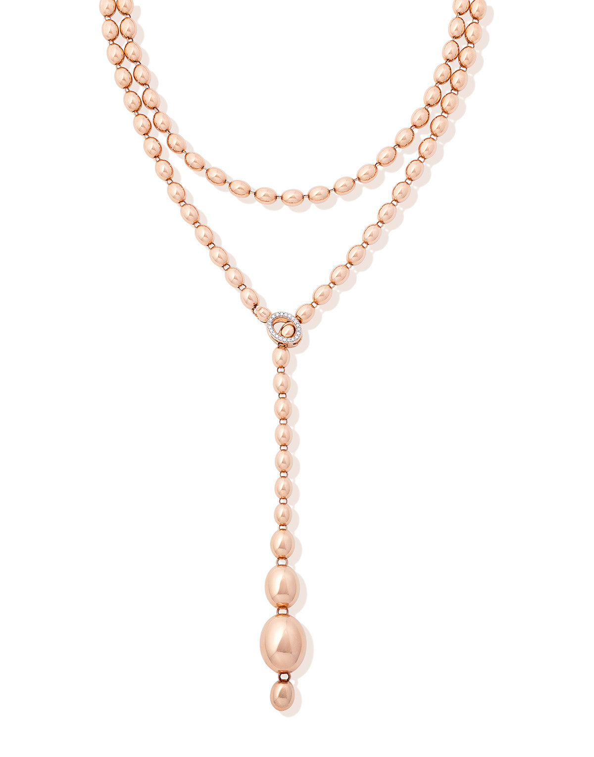 Nanis Collana iconica "IVY" convertibile con boules in oro rosa e diamanti ( – Nanis Italian Jewels