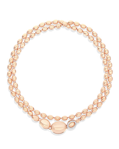 "Ivy" rose gold and diamonds iconic convertible necklace (short)