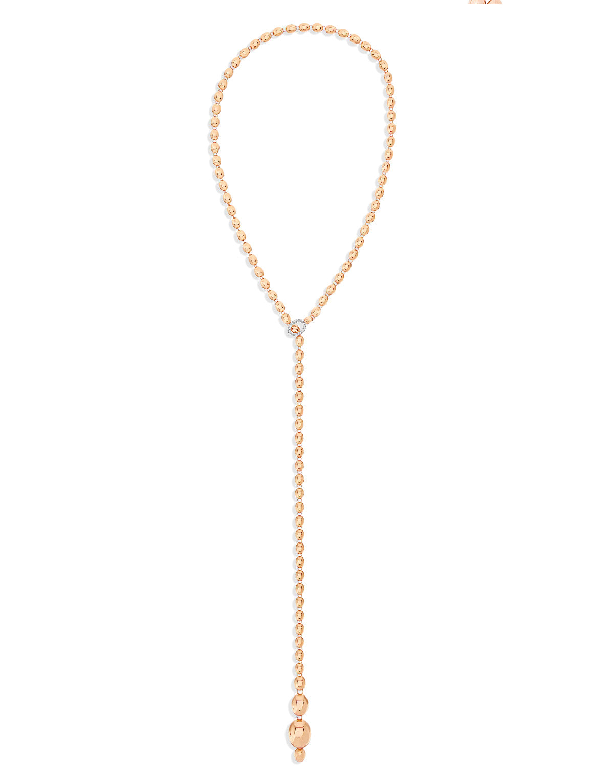 "ivy" rose gold boules and diamonds iconic convertible necklace (short)