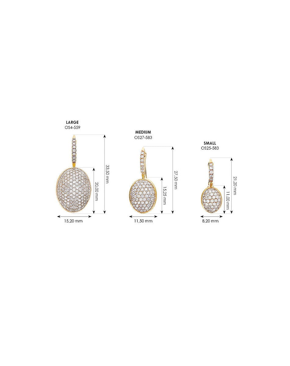 "Ciliegine" gold and diamonds ball drop earrings (small)