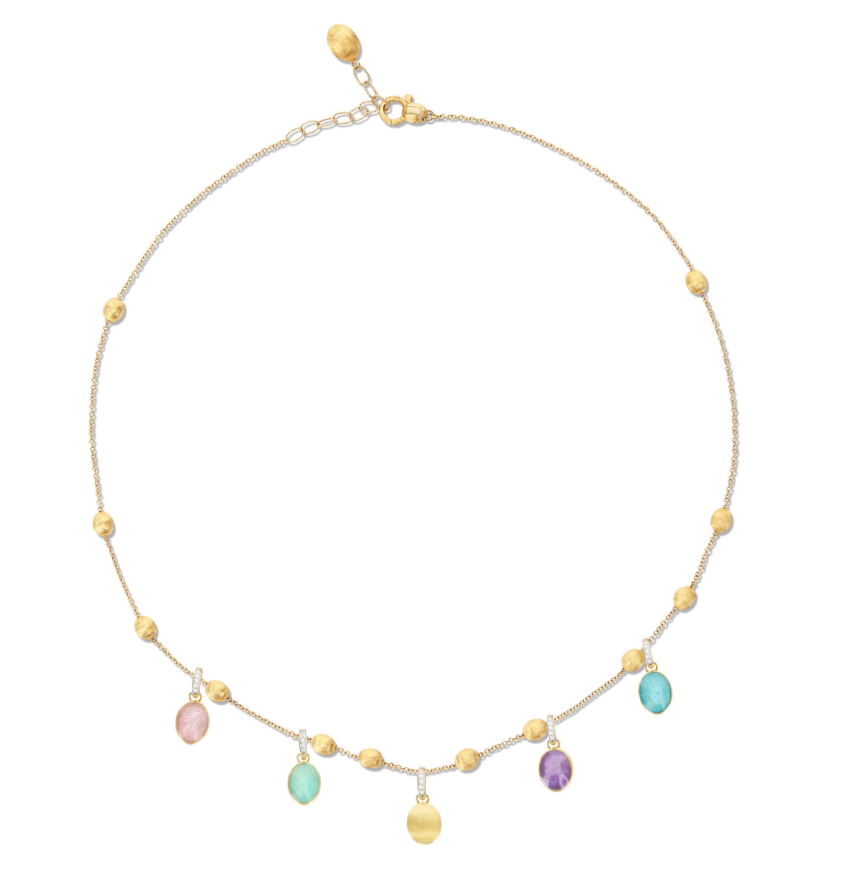 Nanis collana girocollo "soffio" con charms colorati in oro, diamanti e piet – Nanis Italian Jewels