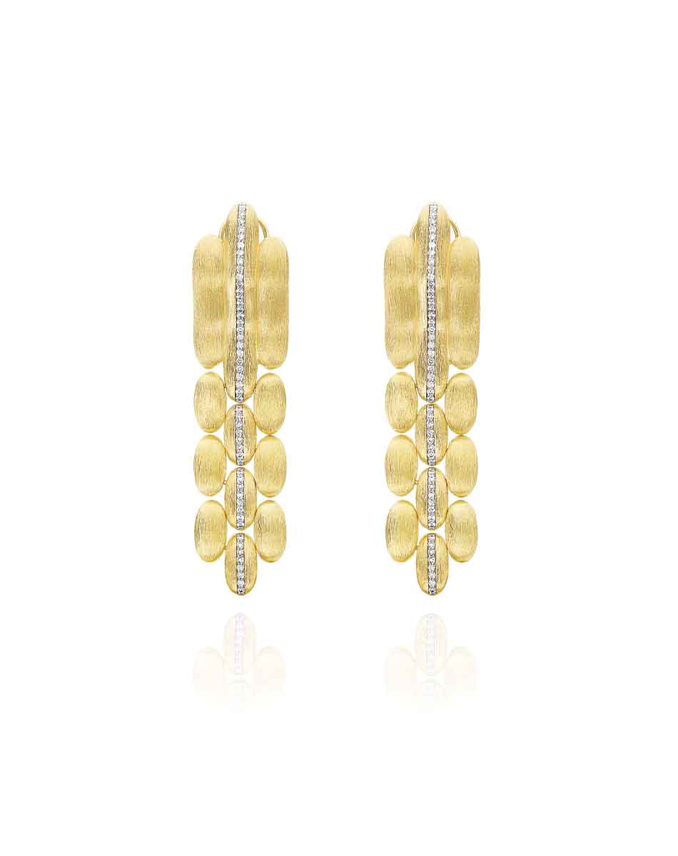 "Diva" gold and diamonds pendant earrings