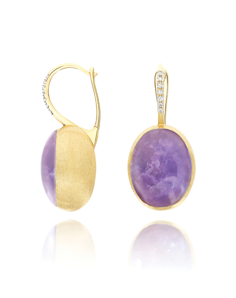 【KAREN MILLEN】クリスタル スプリンクル ラージ ピアス BOULES」CILIEGINEピアス VIOLETTA：彫入りゴールド