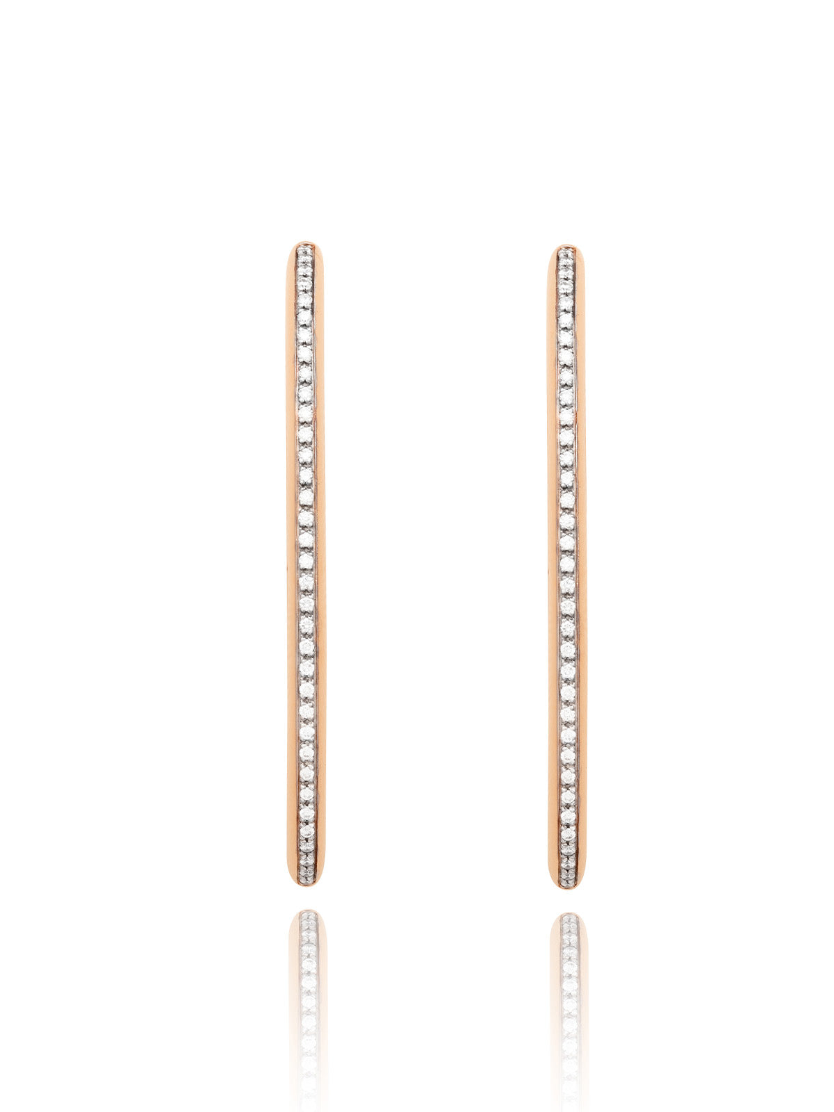 "Libera icon" big rose gold oval hoop earrings with diamonds