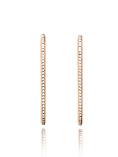 "Libera icon" big rose gold oval hoop earrings with diamonds