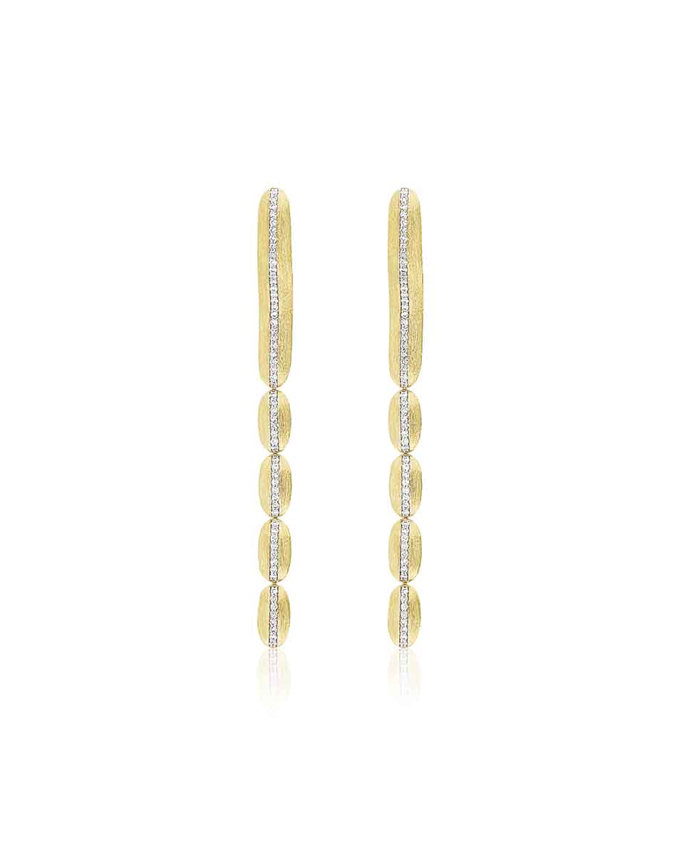 "Diva" gold and diamonds pendant earrings