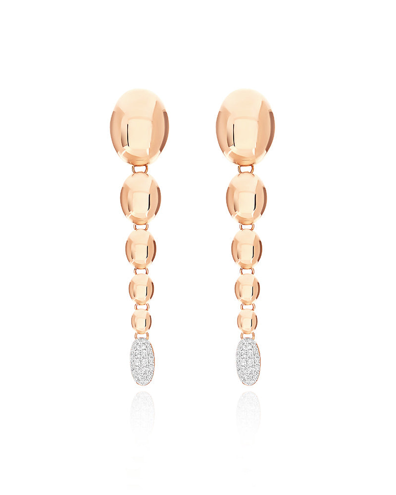 "ivy" rose gold and diamonds degradé boules pendant earrings