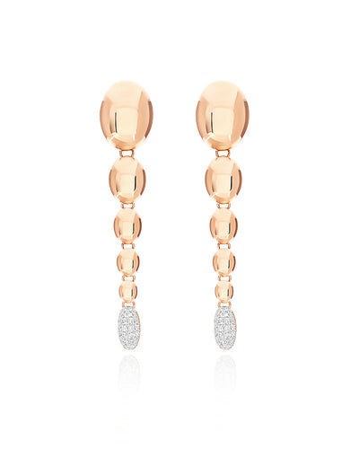 "ivy" rose gold and diamonds degradé boules pendant earrings