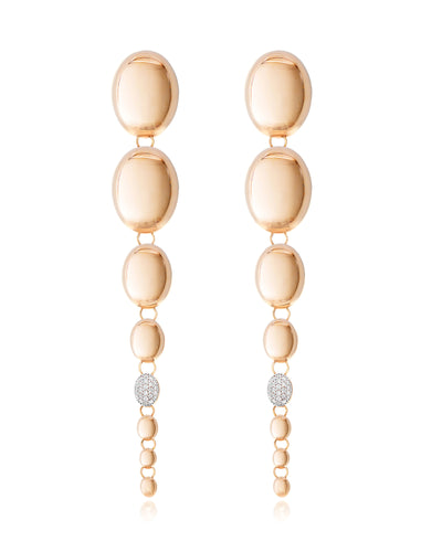 "nuvole" rose gold and diamonds degradé boules pendant earrings