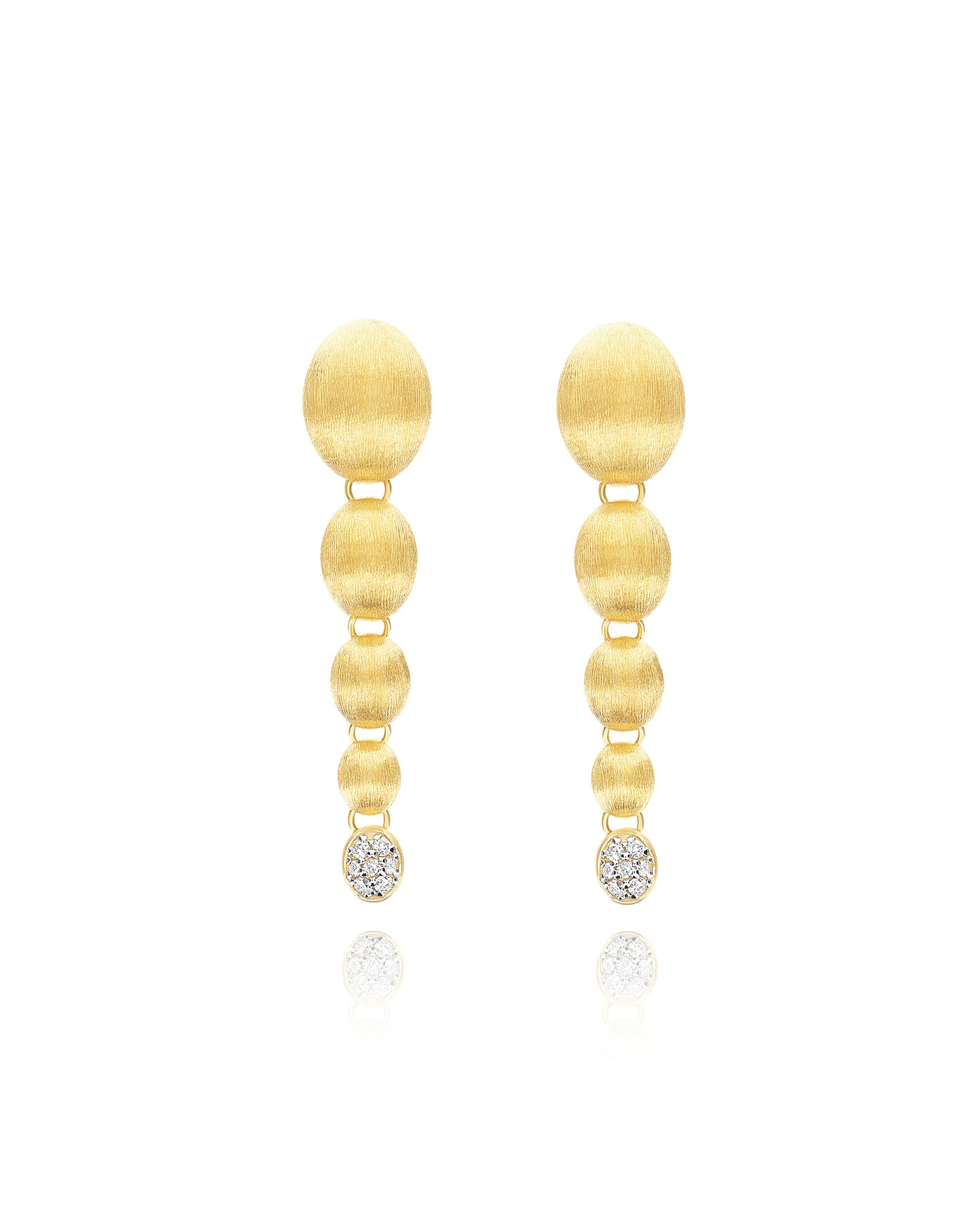 Nanis orecchini "nuvolette" pendenti con boules degradè in oro e diamanti – Nanis Italian Jewels
