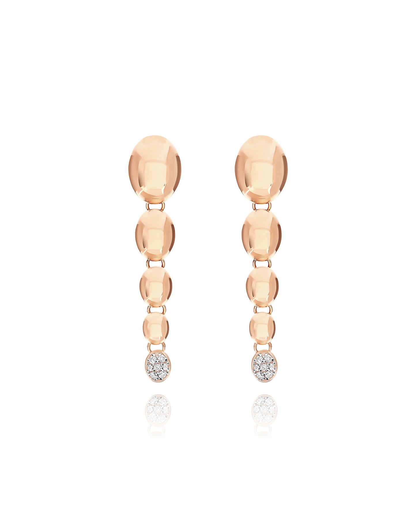 Nanis Orecchini "nuvolette" pendenti con boules degradé in oro rosa e diaman – Nanis Italian Jewels