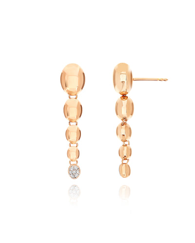 "nuvolette" rose gold and diamonds degradé boules pendant earrings