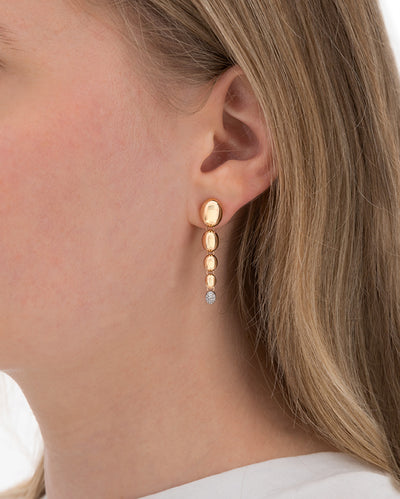 "nuvolette" rose gold and diamonds degradé boules pendant earrings