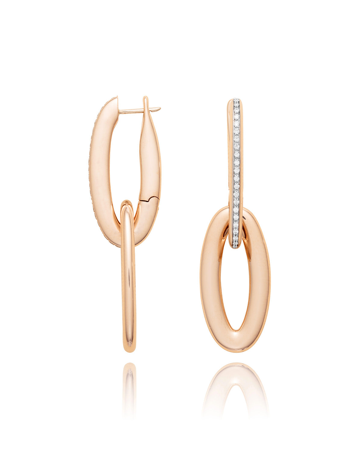 "Libera icon" rose gold and diamonds earrings