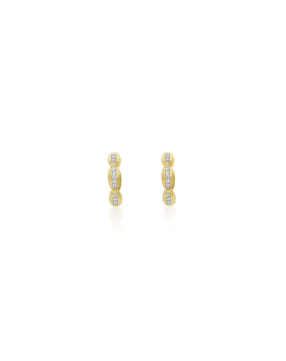 "Diva" gold and diamonds hoop earrings (small)