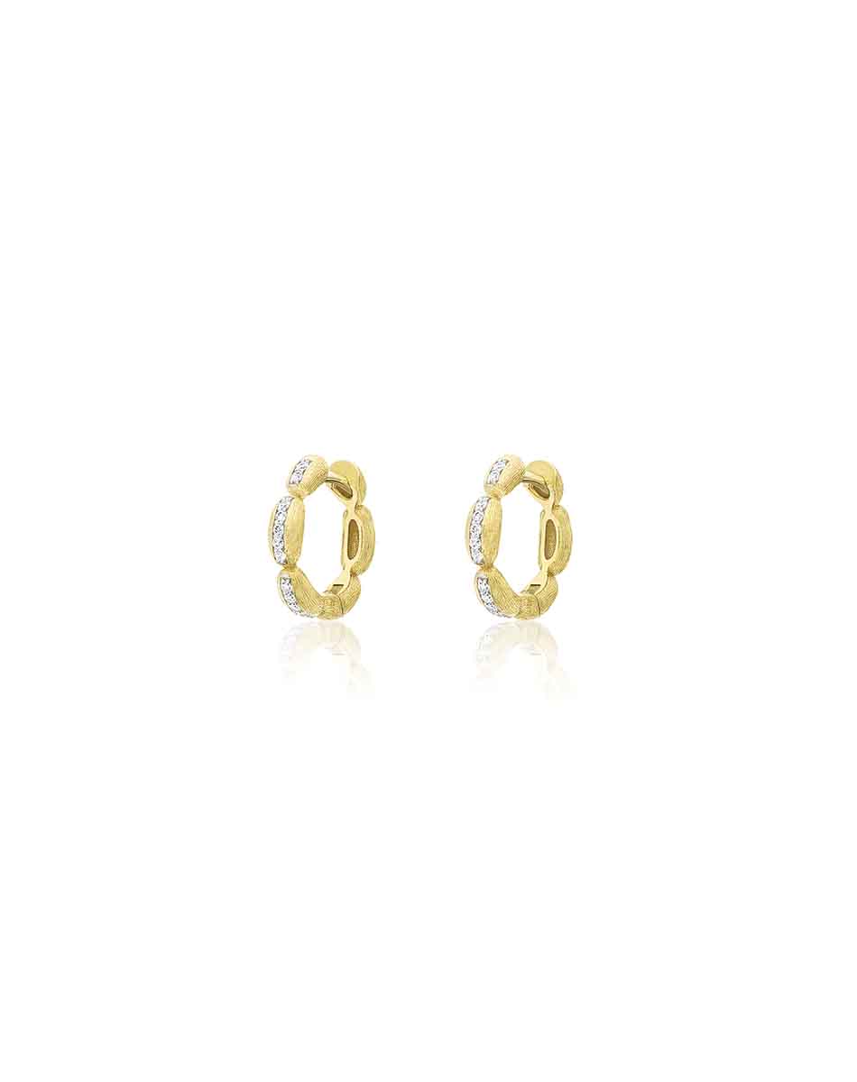 "Diva" gold and diamonds hoop earrings (small)