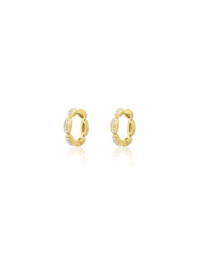 "Diva" gold and diamonds hoop earrings (small)