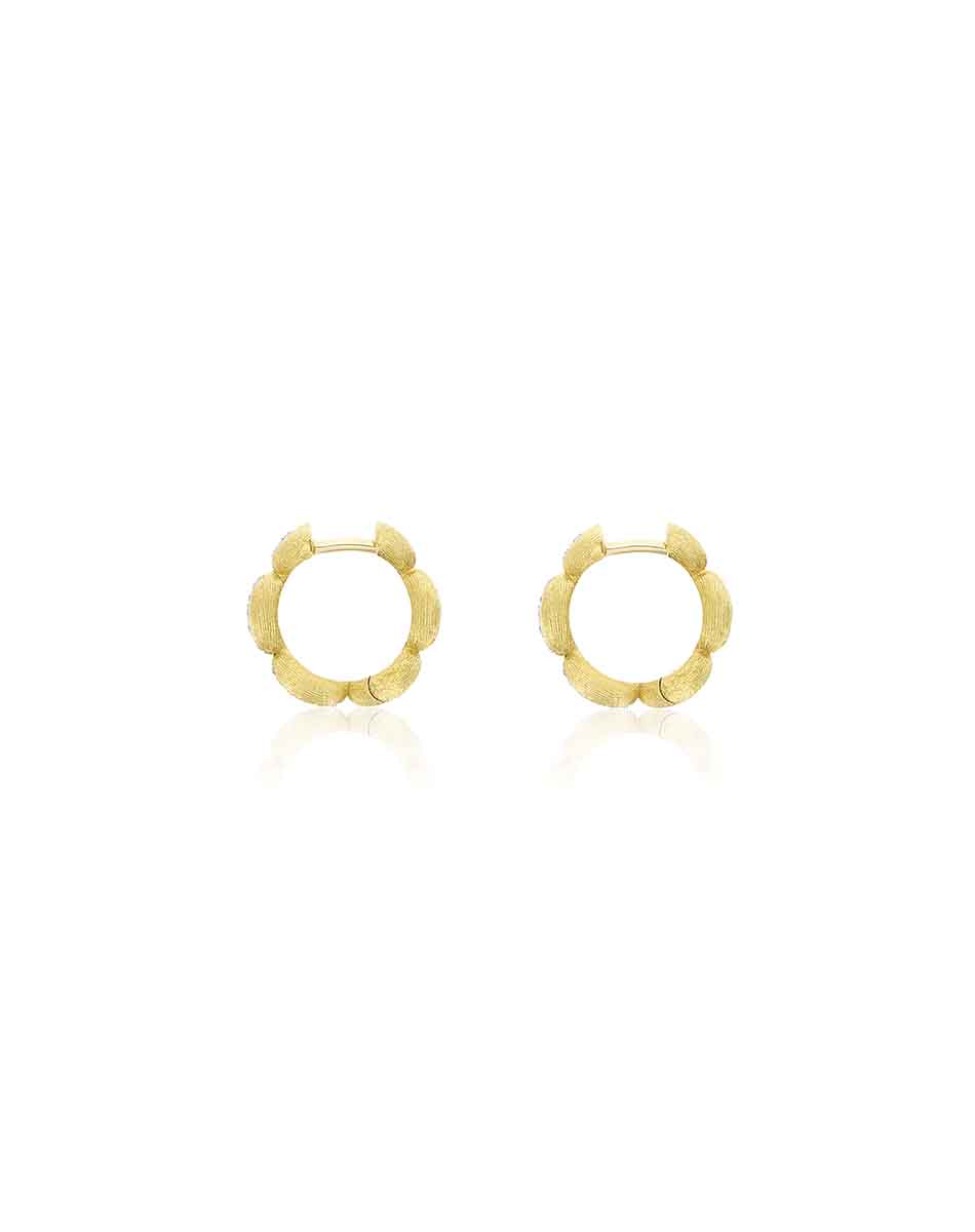 "Diva" gold and diamonds hoop earrings (small)