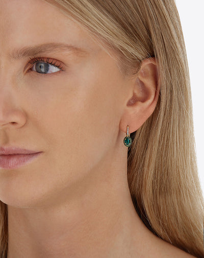 Double-sided “Reverse Baby” Ciliegine gold earrings with diamonds, tsavorite, amethyst, green labradorite and rock crystal