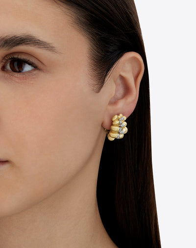 "trasformista" gold and diamonds iconic earrings