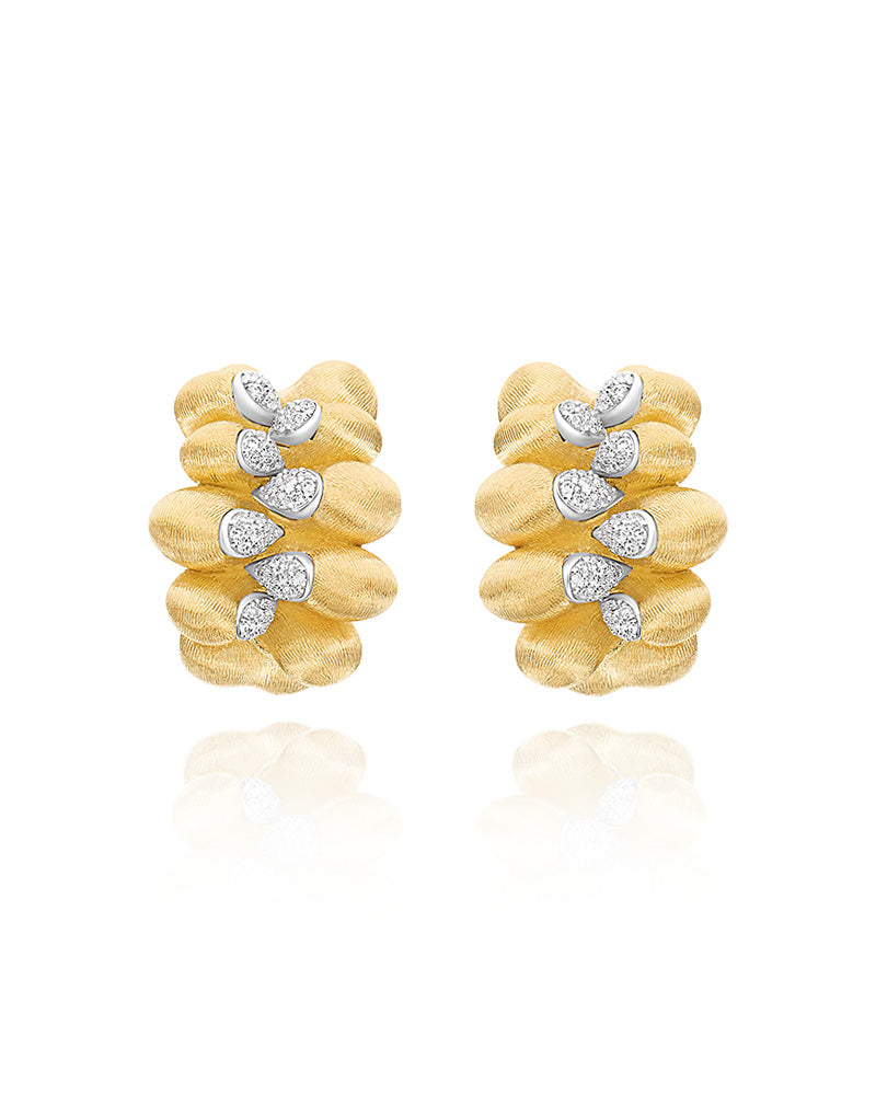 "trasformista" gold and diamonds iconic earrings